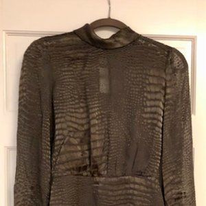 Reiss Dark Green Snake Skin Dress
